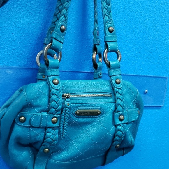 Designer Isabella Fiore blue teal leather handbag - Picture 4 of 7